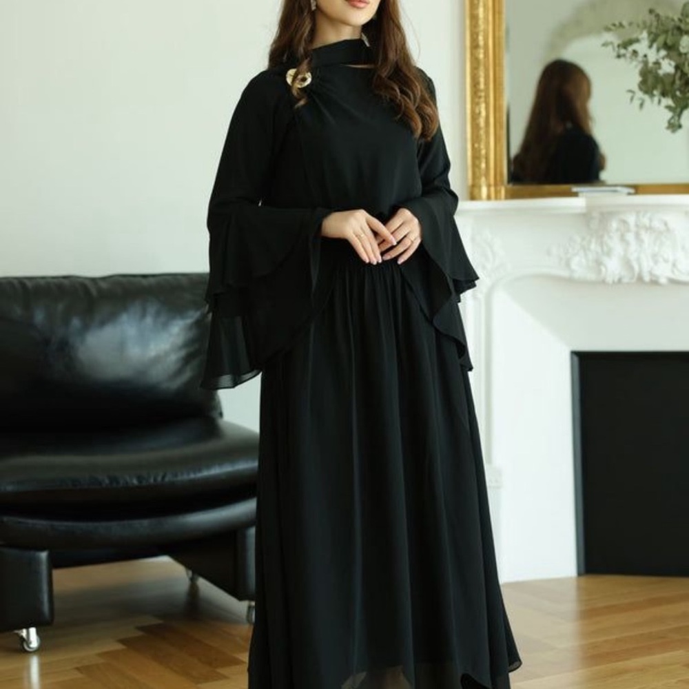 Elegant Black Women's two piece dress